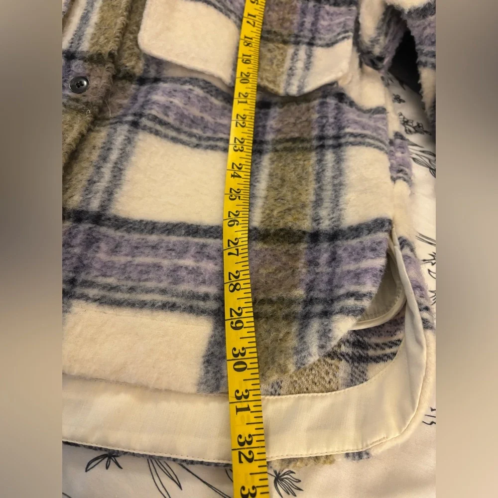 Zara Checkered Teddy Jacket - Purple and Green - Picture 11 of 11